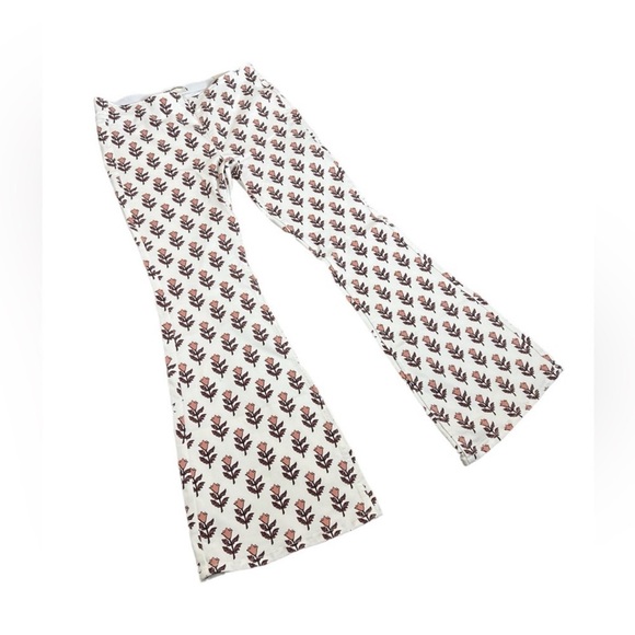 Free People Penny Pull On Printed Mid Rise Flare Jeans - Picture 3 of 12